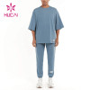 HUCAI Custom Logo Mens Oversized Tee Low MOQ T Shirts Custom Fitness Clothing