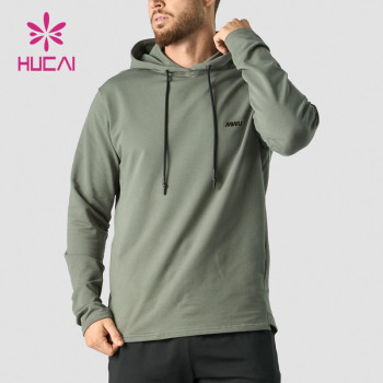 HUCAI Custom Heat Transfer Logo Zipper Pockets Mens Hoodie Manufacturers