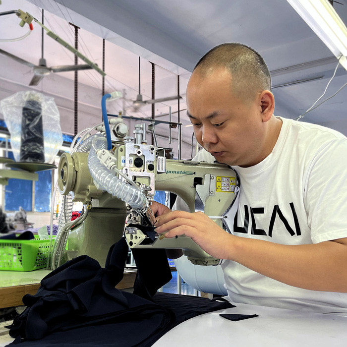What is the process of making clothes for sportswear suppliers?