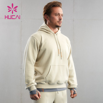 HUCAI Custom Brushed Fleece Hoodies With 3D Embroidery Logo China Factory Manufacturer