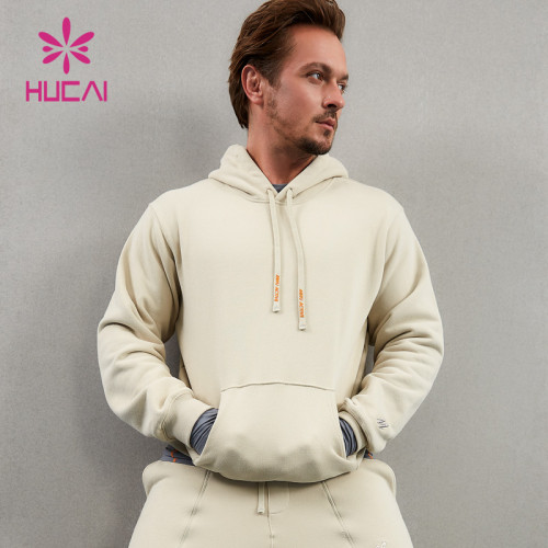 HUCAI Custom Brushed Fleece Hoodies With 3D Embroidery Logo China Factory Manufacturer