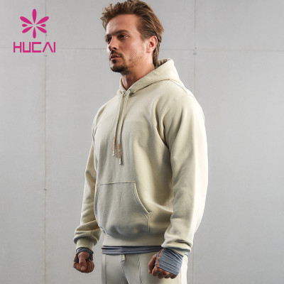 HUCAI Custom Brushed Fleece Hoodies With 3D Embroidery Logo China Factory Manufacturer