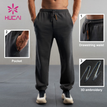 HUCAI ODM Straight Leg Casual Sweatpants Loose Joggers Factory Manufacturer