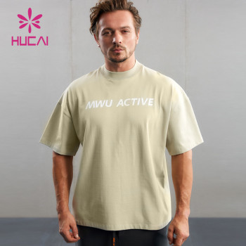 HUCAI Private Label 100% Cotton T Shirts Heavy knitted fabrics Factory Manufacturer