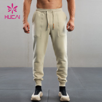 HUCAI ODM Gym Sweatpants Ribbing Cutting Pocket Stitching Design Joggers Manufacturer