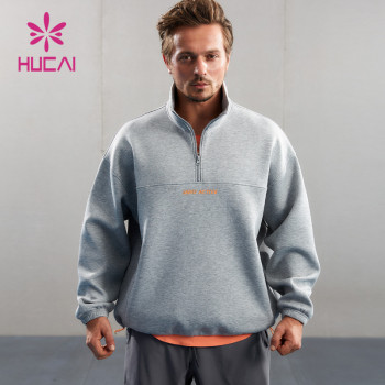 HUCAI Custom Gym Hoodies Draw Rope Hem Design Screen Printing Factory Manufacturer
