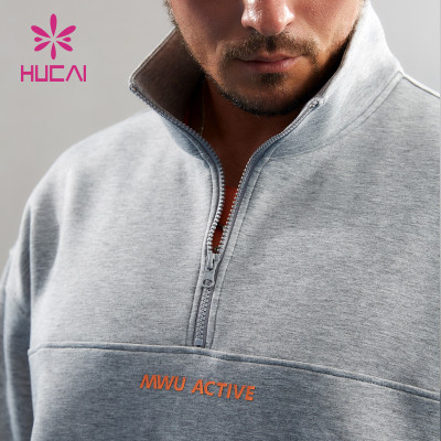 HUCAI Custom Gym Hoodies Draw Rope Hem Design Screen Printing Factory Manufacturer