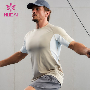 HUCAI ODM OEM Sports Shirts Reflective Heat-transfer Gym Short Sleeve Manufacturer