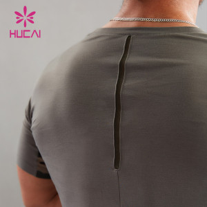 HUCAI ODM Gym Short Sleeve Sublimation Green Camo Sports Shirts Manufacturer