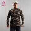 HUCAI Custom 100% Cotton Long Sleeve T Shirts Design Thumb Hole Gym Wear Supplier