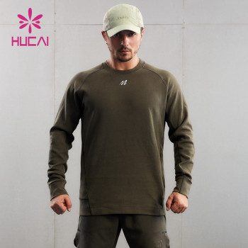 HUCAI Custom Long Sleeve Washed Ribbed Design Thumb Hole T Shirts Factory