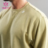 HUCAI OEM ODM Gym Washed Sweatshirts Circular Collar Screen Printing Hoodies