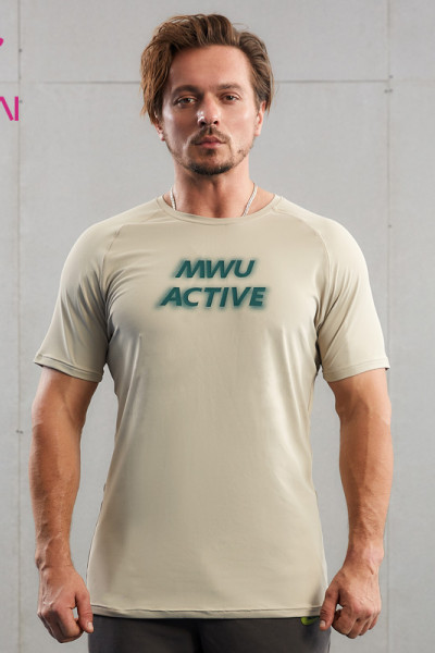 HUCAI ODM Sports Shirts Gym Shoulder Sleeve Double Layer Screen Printing Tee