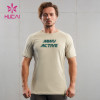 HUCAI ODM Sports Shirts Gym Shoulder Sleeve Double Layer Screen Printing Tee