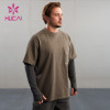 HUCAI OEM Sports Printing Shirts Gym Heavy Weight Washed Tee Manufacturer
