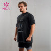 HUCAI ODM Sports T Shirts Washed Snake Print Effect Short Sleeve Manufacturer