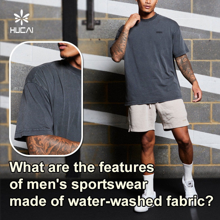 What are the features of men's sportswear made from washed fabrics?