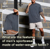 What are the features of men's sportswear made from washed fabrics?