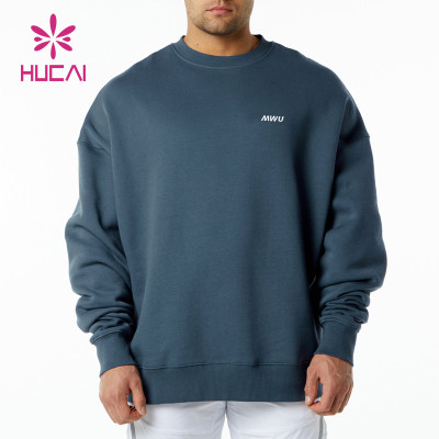 HUCAI Premium Quality Gym Sweatshirts Circular Collar Screen Printing Hoodies Manufacturer