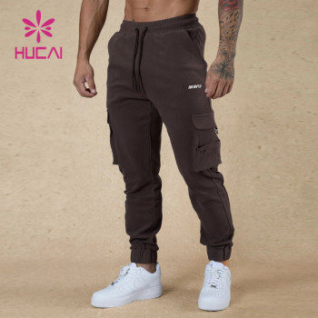 HUCAI ODM Gym Sweatpants Pure Color Fabric Screen Printing Drawstring Joggers Supplier