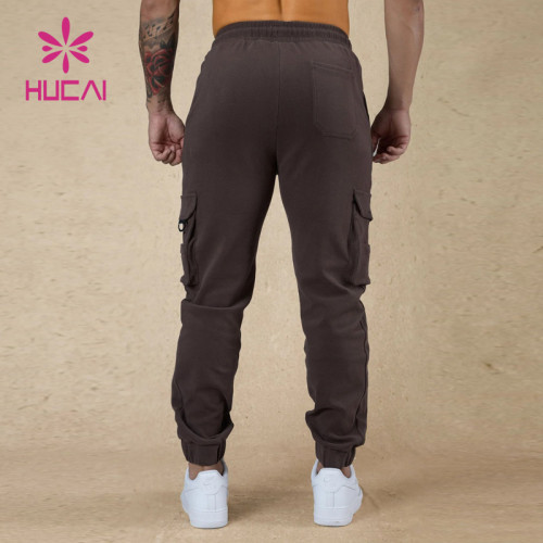HUCAI ODM Gym Sweatpants Pure Color Fabric Screen Printing Drawstring Joggers Supplier