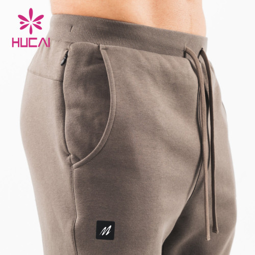 HUCAI Hot Sale Gym Sweatpants Pure Color Fabric Screen Printing Drawstring Joggers Supplier