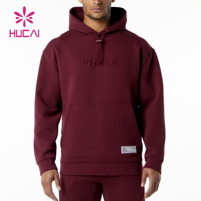 HUCAI Premium Quality Gym Sweatshirts Buckle Drawstring Woven Label Hoodies Manufacturer