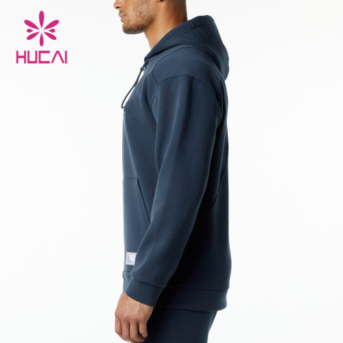 HUCAI Premium Quality Gym Sweatshirts Buckle Drawstring Woven Label Hoodies Manufacturer