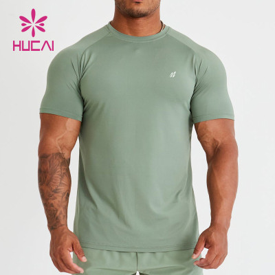 HUCAI Fashionable Compression Gym Fashion Fit T Shirts Mens Short Sleeve Gym Wear Suppliers