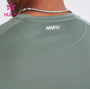 HUCAI Fashionable Compression Gym Fashion Fit T Shirts Mens Short Sleeve Gym Wear Suppliers