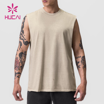 HUCAI Private Label Tank Top New Design Breathable Vest Gym Wear Factory