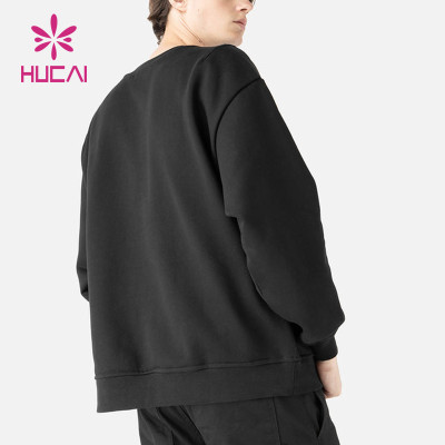 HUCAI Unique Design Gym Sweatshirts Circular Collar Fashion Pocket Hoodies Manufacturer