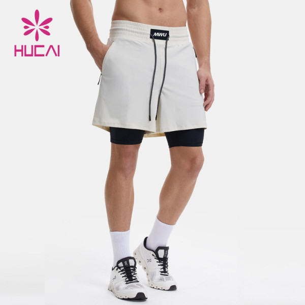 HUCAI ODM Drawstring Lining Shorts With Phone Pockets Factory Private Label Activewear Supplier