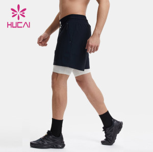 HUCAI ODM Drawstring Lining Shorts With Phone Pockets Factory Private Label Activewear Supplier