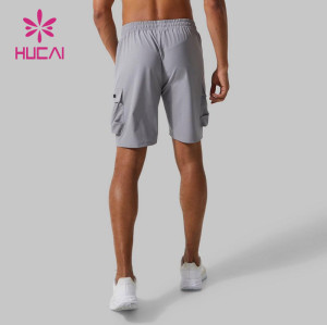 HUCAI High Quality Mens Drawstring Sports Shorts With Large Pocket Factory Manufacturer