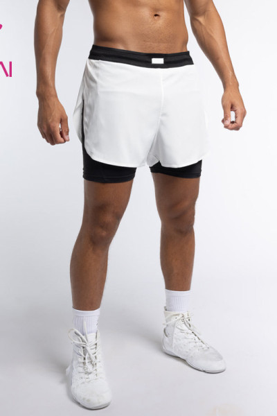 HUCAI New Design Mens Slit Bottoms 2 In 1 Sports Drawstring Shorts Factory China