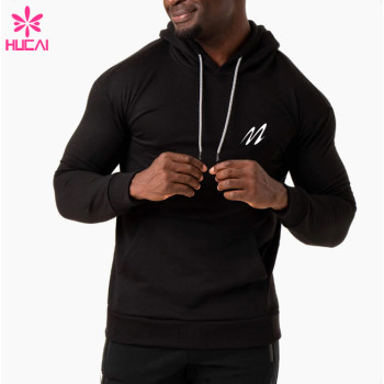 HUCAI Premium Quality Gym Sweatshirts Buckle Drawstring Screen Printing Hoodies Manufacturer