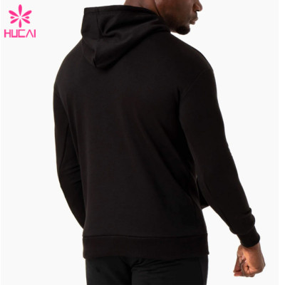 HUCAI Premium Quality Gym Sweatshirts Buckle Drawstring Screen Printing Hoodies Manufacturer