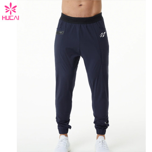 HUCAI ODM Gym Sweatpants Zipper Pockets Screen Printing Drawstring Joggers Manufacturer