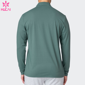 HUCAI Fashionable Leisure Gym Breathable Fit T Shirts Mens Long Sleeve China Manufacturer