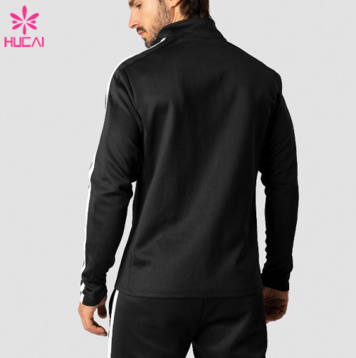 HUCAI Custom Sports Long-sleeved 1/4 Zipper Men's High Neck Shirts With Pockets Premium Quality