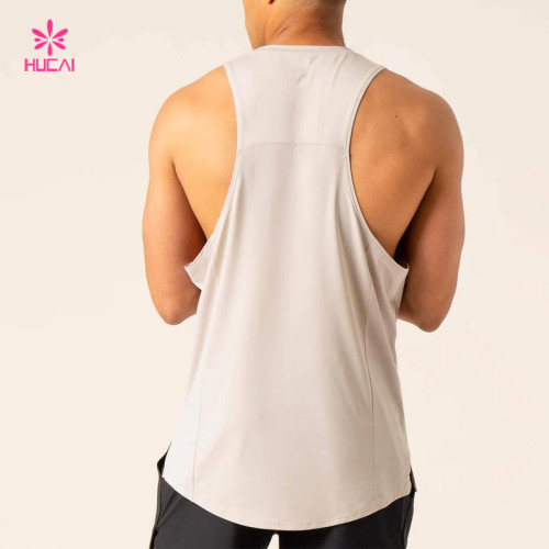 HUCAI Private Label Tank Top New Design Low Cut Armholes For Freedom Of Movement Vest Gym Wear Factory