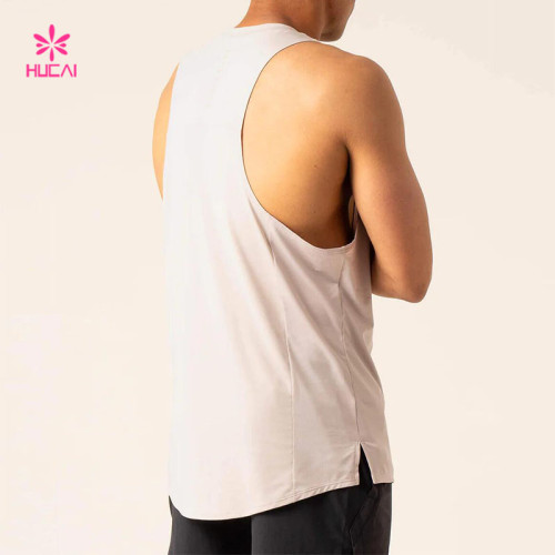 HUCAI Private Label Tank Top New Design Low Cut Armholes For Freedom Of Movement Vest Gym Wear Factory