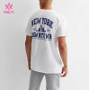 HUCAI OEM ODM Private Label Gym T-shirts Oversized Screen Printed Cotton Tee