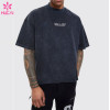 HUCAI Gym Sport T-shirts Oversized Screen Printed Fit Cotton Tee