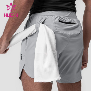 HUCAI OEM Gym Shorts Mens Back Patch Pocket New Design Sportswear Supplier