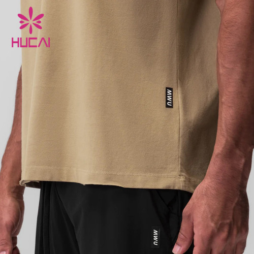 HUCAI ODM Gym Shirts Mens Functional Soft Cotton Fashion Workout Wear Suppliers