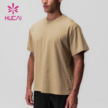 HUCAI ODM Gym Shirts Mens Functional Soft Cotton Fashion Workout Wear Suppliers