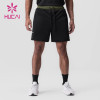HUCAI OEM Fitness Shorts Reversible Elastic Breathable Mesh Fabric Workout Wear