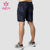 HUCAI ODM Camo Printing Shorts Fitness Zippers Pocket Private Label Spandex Gym Wear